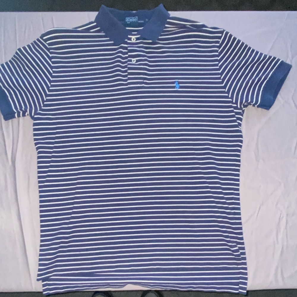 Polo Ralph Lauren Navy Striped Polo Shirt